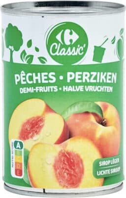 PÊCHES Demi-fruits au sirop léger