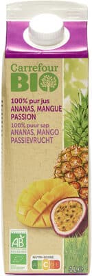 100% pur jus ANANAS, MANGUE PASSION