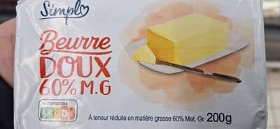 Beurre doux 60% M.G