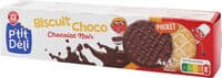 Biscuits ronds nappés de chocolat noir