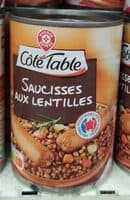 Saucisses aux lentilles