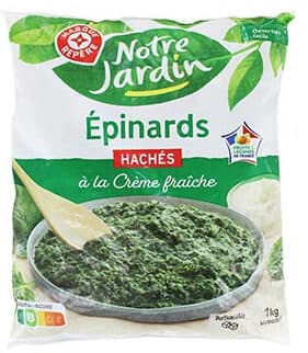 Épinards hachés à la crème fraîche