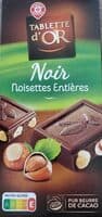 Chocolat noir noisettes entière
