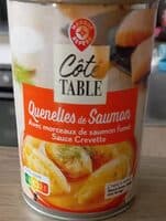 Quenelles de Saumon avec morceaux de saumon fumé sauce Crevette