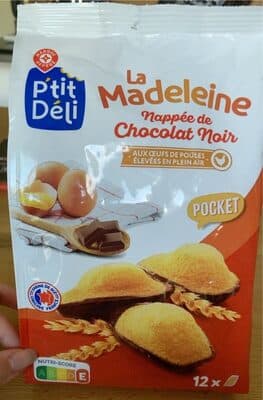 Madeleines nappées au chocolat noir