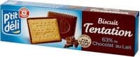 Biscuit tentation petit beurre napé de 63% de chocolat au lait