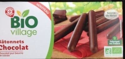 Bâtonnets enrobés de chocolat noir bio