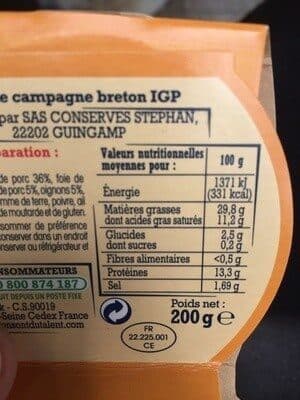 Paté de campagne au porc breton