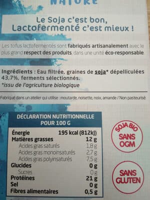 Tofu Lactofermenté nature