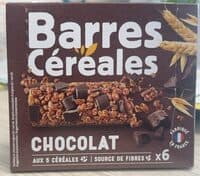 Barres céréales chocolat