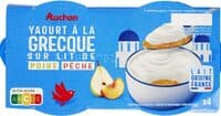 Yaourt a la grecque sur lit poire ou peche 4x150
