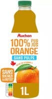 100% Pur jusOrangesans pulpeRiche en vitamine CSans sucres ajoutés** Comme tous les jus de fruits. Contient les sucres naturellement présents dans les fruits.