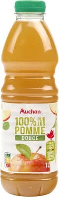 100% PUR JUS - POMME DOUCE Sans sucres ajoutés** Comme tous les jus de fruits. Contient les sucres naturellement présents dans les fruits.