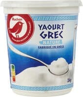 Auchan yaourt grec nature 1kg