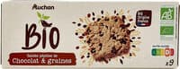 Auchan BIO Sablés pépites de chocolat et graines