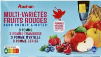 Purées et spécialité de fruits aromatisée panachées sans sucres ajoutés* (4 parfums)*Conformément à la règlementation. Contient des sucres naturellement présents.