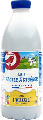 Lait facile à digérersans lactose **lait à 1.2 % de M.G** dont lactose (<0.1g/L/100ml)