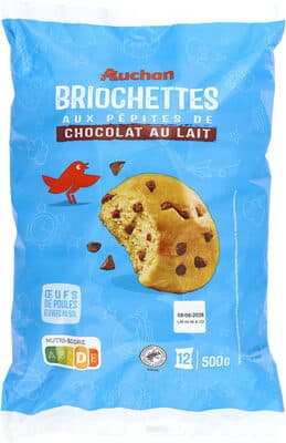 Briochettes aux pépites de chocolat au lait