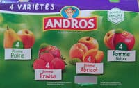 Compote 4 variétés 4 x 100 g Pomme/Poires, Pomme /Fraise, Pomme/Abricot, Pomme Nature