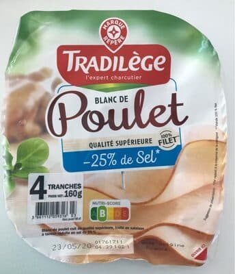 Blanc de poulet -25 % de sel x 4 tranches