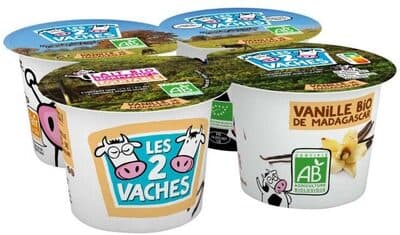 Les 2 Vaches Vanille Bio de Madagascar 4 x 115 g