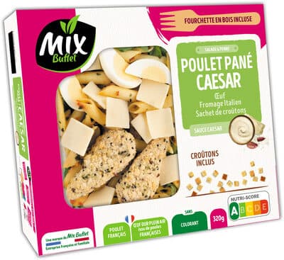 Salade & Penné - Poulet pané Caesar Œuf Fromage Italien Croûtons