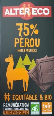 Chocolat noir 75% Pérou