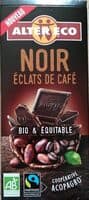 Chocolat noir éclats de café