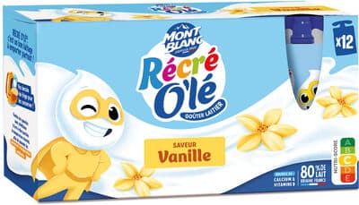 RÉCRÉ O'LÉ Goûter laitier Gourdes Saveur Vanille 12x85g