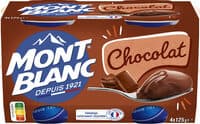 MONT BLANC Crème dessert Coupelles Chocolat 4x125g