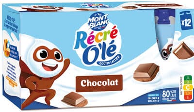RÉCRÉ O'LÉ Goûter laitier Gourdes Chocolat 12x85g