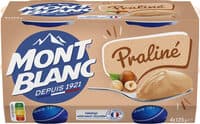 MONT BLANC Crème dessert Coupelles Praliné 4x125g