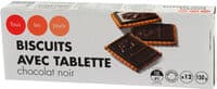 Biscuits avec tablette de chocolat noir