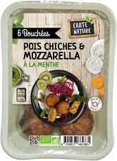 Bouchées pois chiches & mozzarella à la menthe