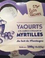 Yaourts confiture artisanale myrtille