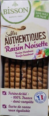 Les sablés authentiques raisin noisette
