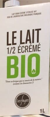 Lait demi écrémé bio