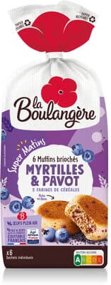 Muffins brioches myrtille pavot 210g