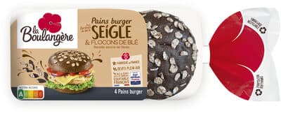Pains burger seigle & flocons de ble 250g