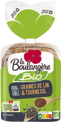Pain de table Bio aux graines de lin & tournesol 400g