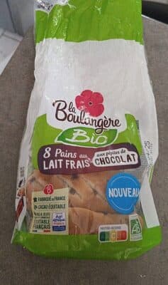 8 Pains au lait frais Bio aux pépites de chocolat 280g