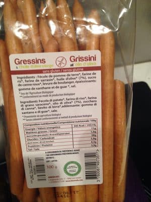 Gressins à l'huile d'olive vierge