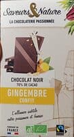 Chocolat noir gingembre confit