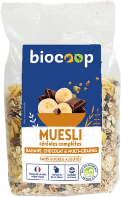 Muesli banane chocolat et graines