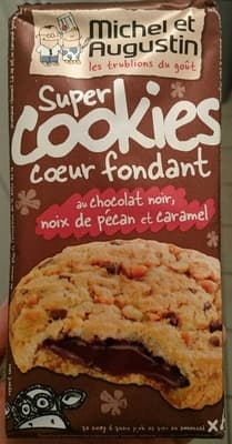 Super cookies coeur fondant au chocolat noir, noix de pécan et caramel