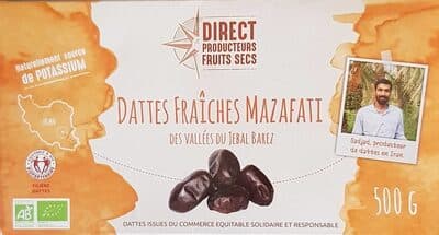 dattes fraiches Mazafati des vallées du Jebal Barez en Iran