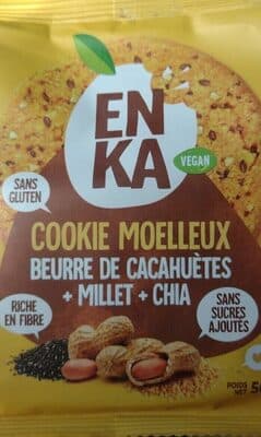 cookie moelleux beurre de cacahuète + millet +chia