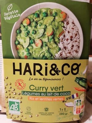 curry vert, légumes au lait de coco
