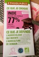 Chocolat noir Inde 77%