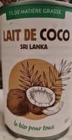 Lait de coco bio du Sri Lanka